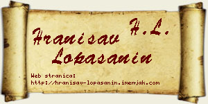 Hranisav Lopašanin vizit kartica